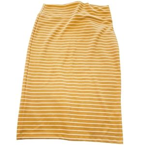 Striped bodycon midi skirt
